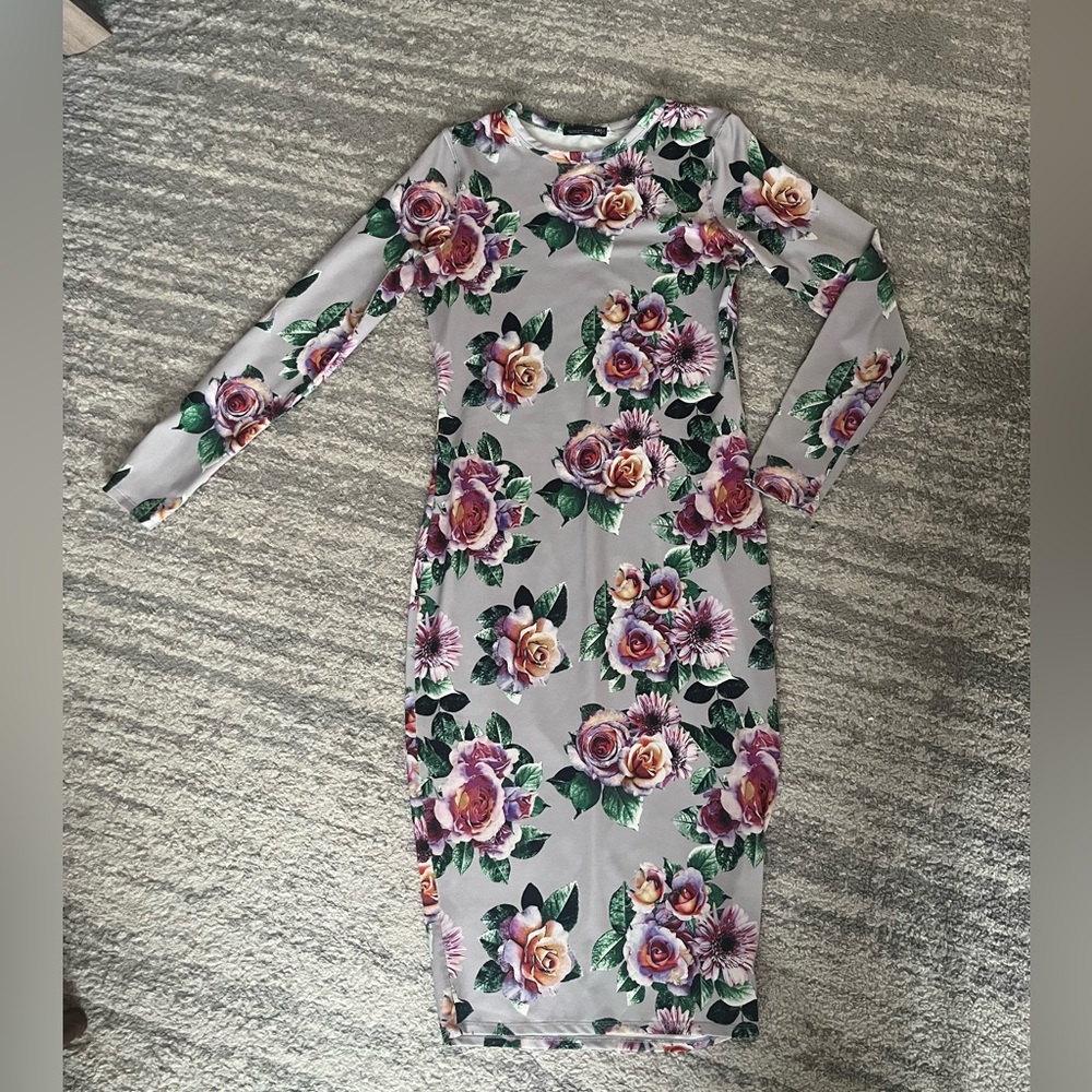 Zara floral stretch dress